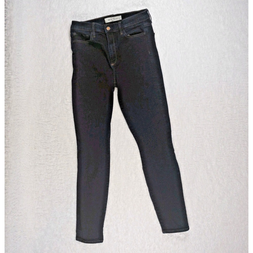 Gap 1969 True Skinny Jeans Womens 28R/Sz 6 Super High-Rise Dark Bl Wash Stretch